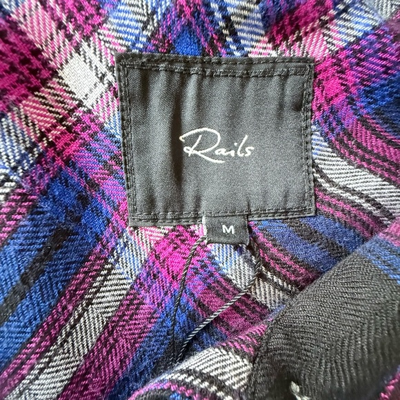 Rails Plaid Button-Down Shirt - Navy and Magenta - Picture 6 of 11